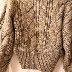 Tularosa Chunky Cable Knit Sweater in Heathered Taupe